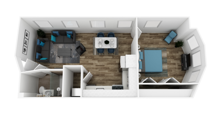 Catherine Street Chase 801 South St. Floor Plan - 3F, 1-Bedroom 