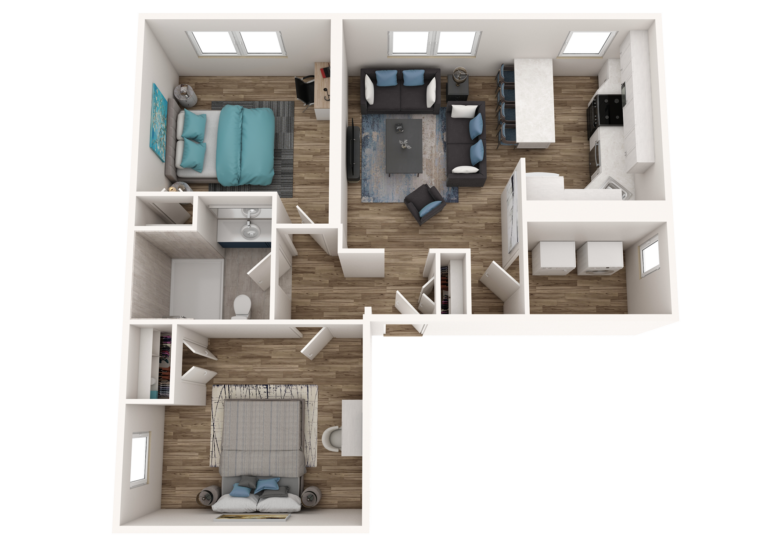 Drexel Court Drexel Court Floor Plan N - B10, 2-Bedroom 