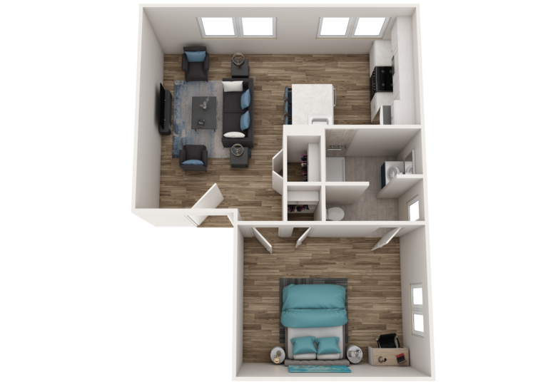 Drexel Court Drexel Court Floor Plan Q - B20, 1-Bedroom 