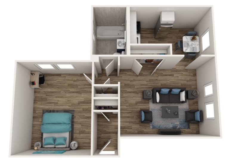 Drexel Court Drexel Court Floor Plan R - B21, B31, 1-Bedroom 