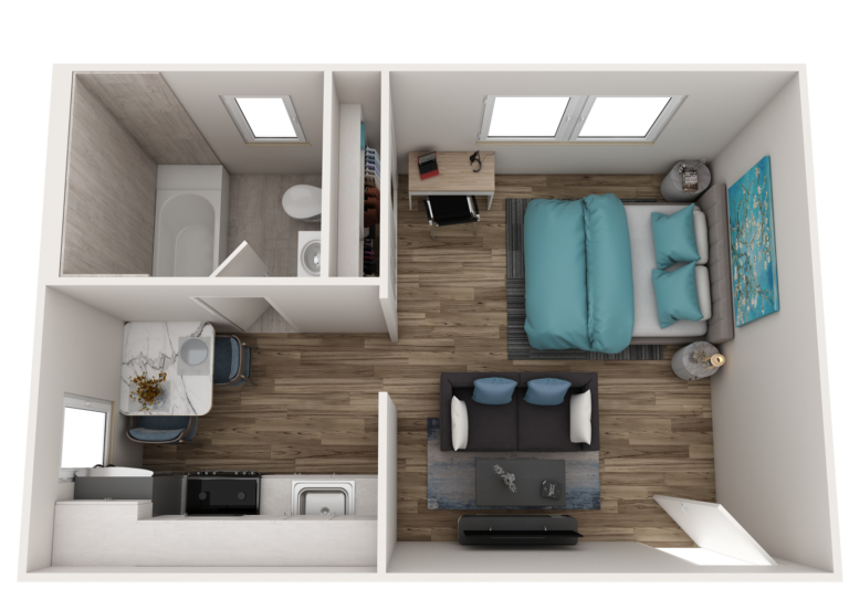 Drexel Court Drexel Court Floor Plan S - B24, B34, Studio 