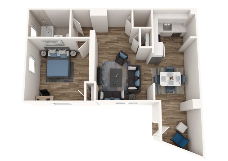 Franklin Court Franklin Court Floor Plan A - 100, 1-Bedroom 