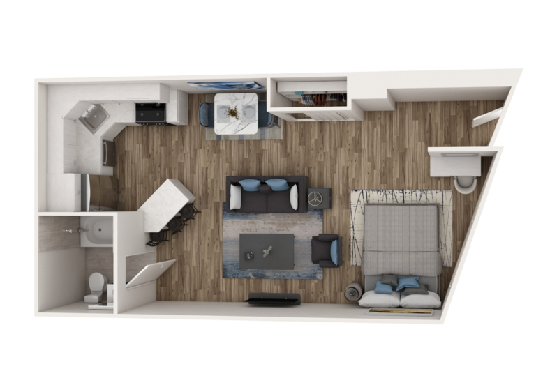 Franklin Court Franklin Court Floor Plan B - 101, Studio 