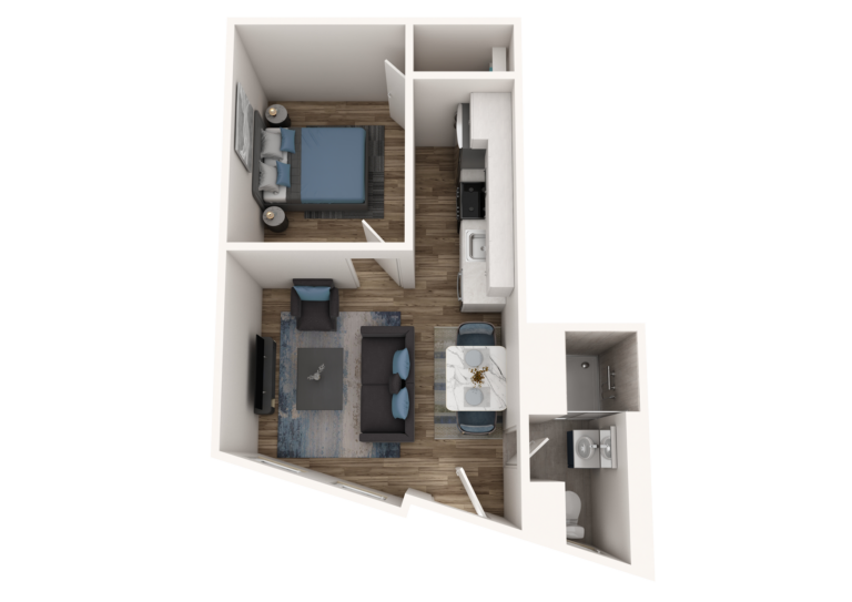 Franklin Court Franklin Court Floor Plan C - 102, 1-Bedroom 