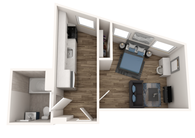 Franklin Court Franklin Court Floor Plan D - 103, 203, Studio 