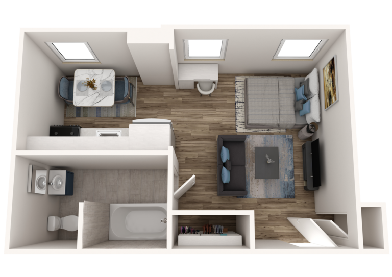 Franklin Court Franklin Court Floor Plan G - 106, 206, Studio 