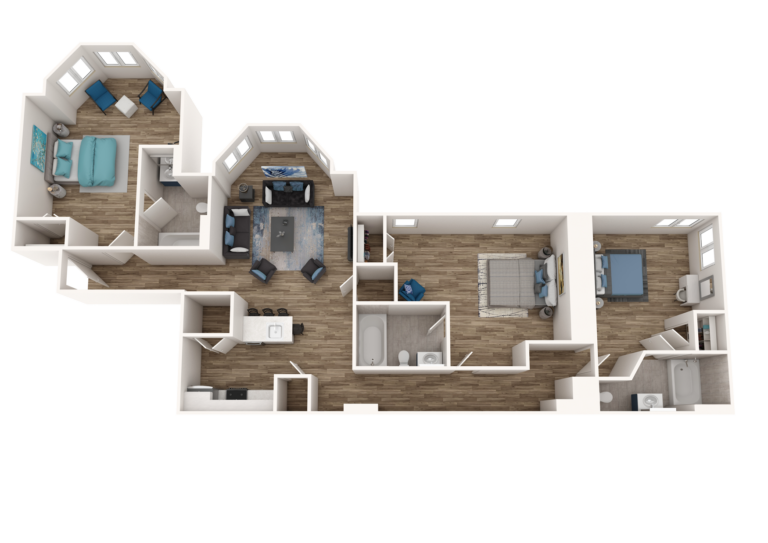 Franklin Court Franklin Court Floor Plan H - 107, 3-Bedroom 