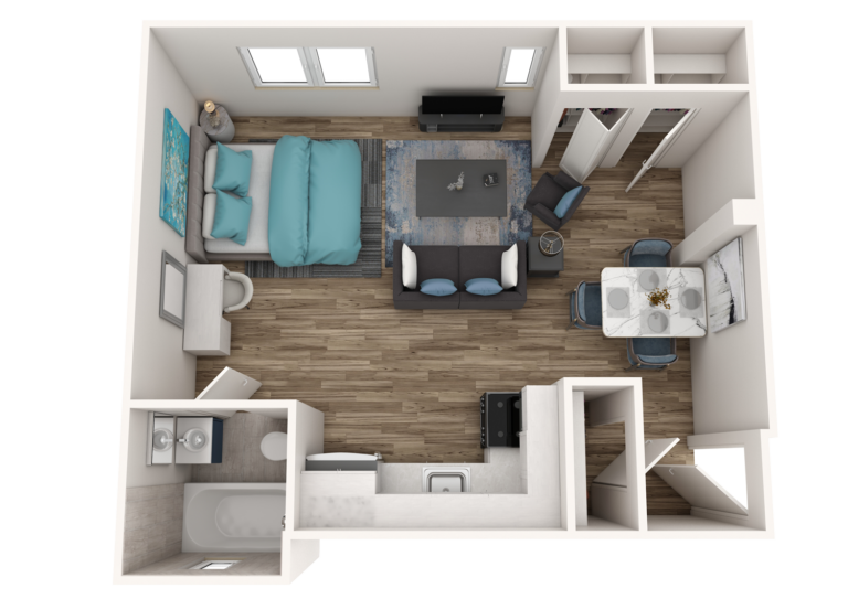 Pine Tower Pine Tower Floor Plan B - 101, Studio 