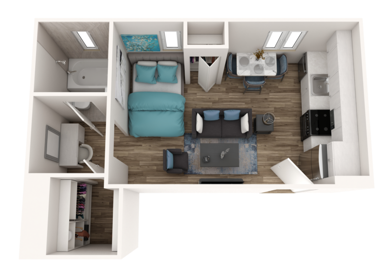 Pine Tower Pine Tower Floor Plan C - 102, Studio 