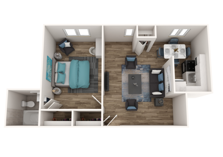 Pine Tower Pine Tower Floor Plan D - 103, 203, 303, 403, 1-Bedroom 