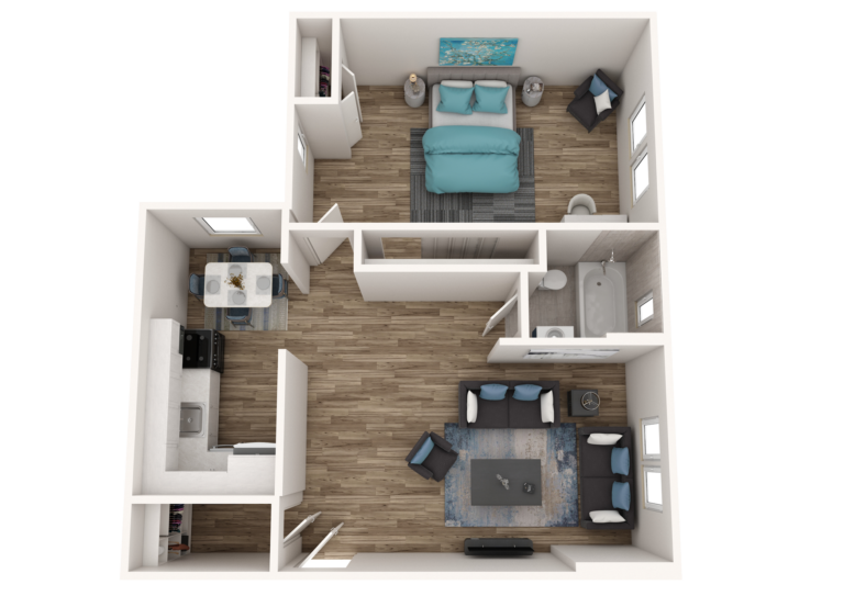 Pine Tower Pine Tower Floor Plan F - 105, 205, 305, 405, 1-Bedroom 