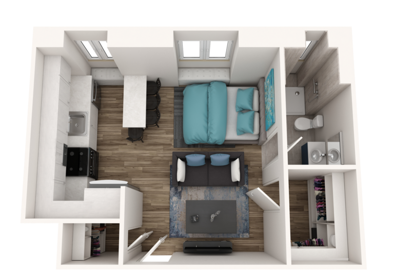 Pine Tower Pine Tower Floor Plan H - 108, Studio 