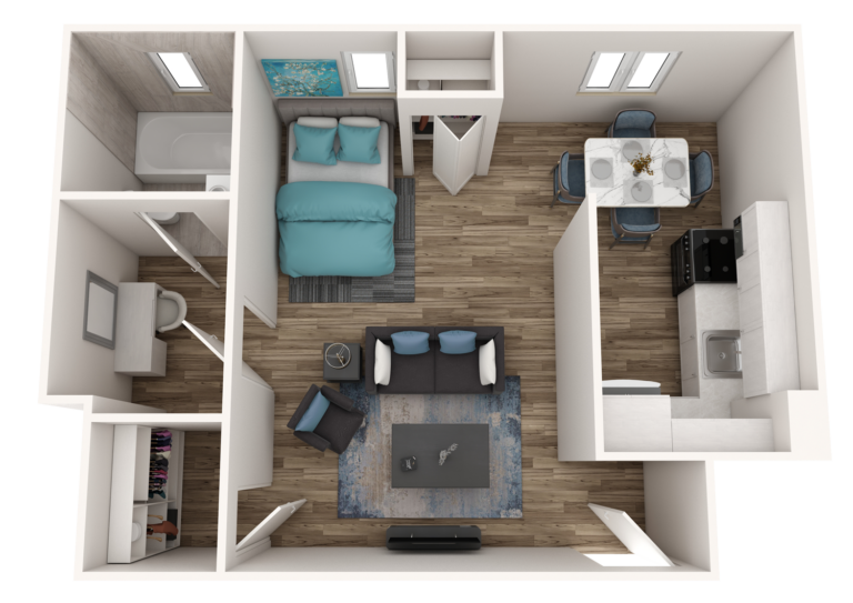 Pine Tower Pine Tower Floor Plan K - 202, 302, 402, Studio 