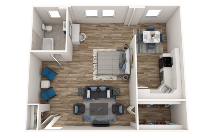 The Larchmont The Larchmont Floor Plan C - B3, 103, 203, 303, Studio 