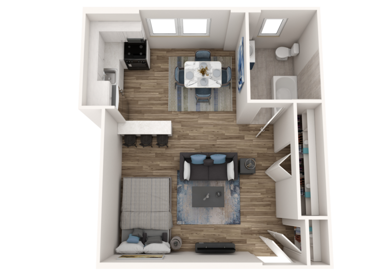 The Larchmont The Larchmont Floor Plan D - B4, 104, 204, 304, Studio 