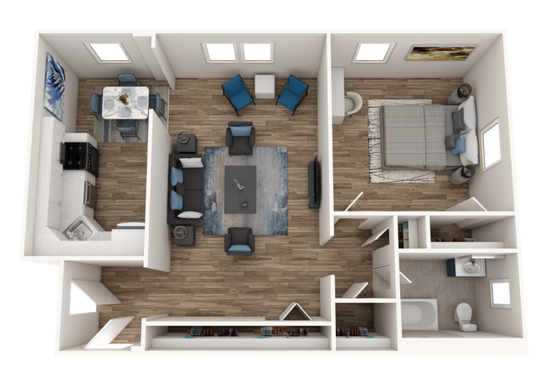 The Larchmont The Larchmont Floor Plan E - B5, 105, 20,5, 305, 1-Bedroom 