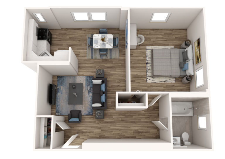 The Larchmont The Larchmont Floor Plan F - 101, 1-Bedroom 