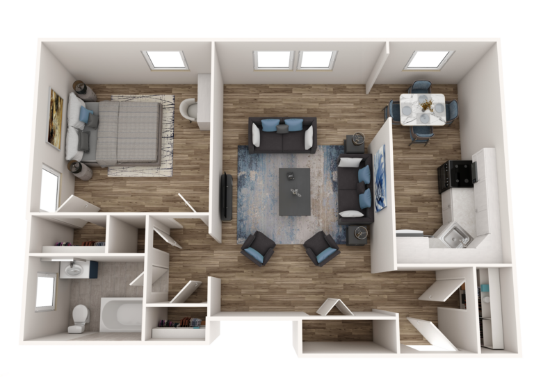 The Larchmont The Larchmont Floor Plan H - 106, 206, 306, 1-Bedroom 