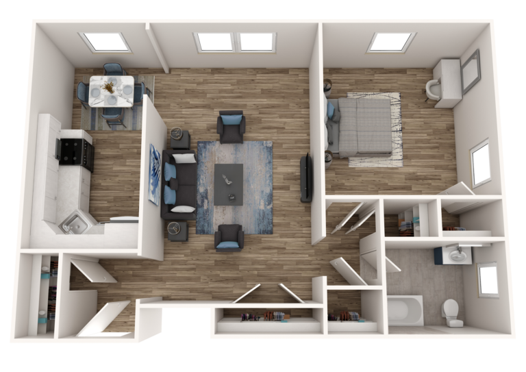 The Larchmont The Larchmont Floor Plan J - 201, 301, 1-Bedroom 