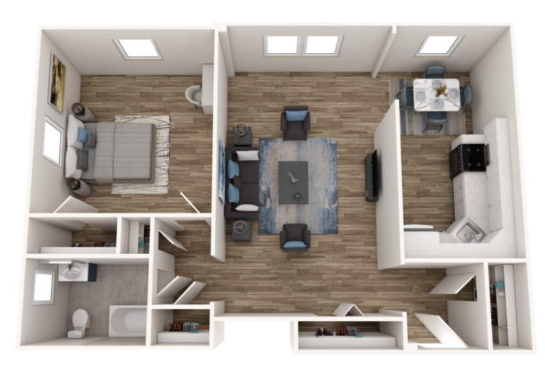 The Larchmont The Larchmont Floor Plan K - 202, 302, 1-Bedroom 