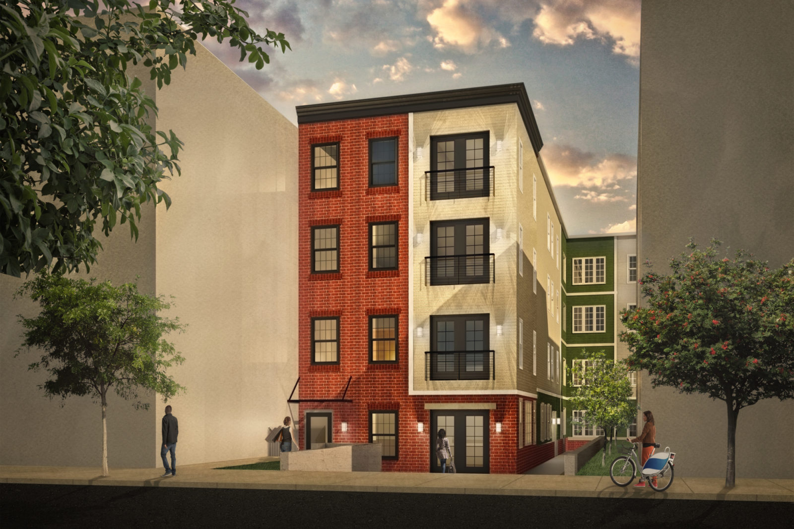 Exterior of Schuyler Building Apartments at 3828 Spring Garden Street